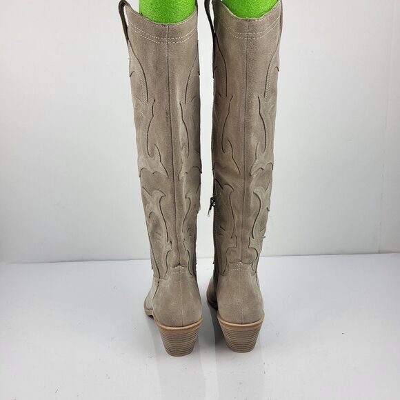 Dolce Vita Samare Western Cowgirl Light Beige Suede Tall Boots Size 5 - Picture 13 of 16
